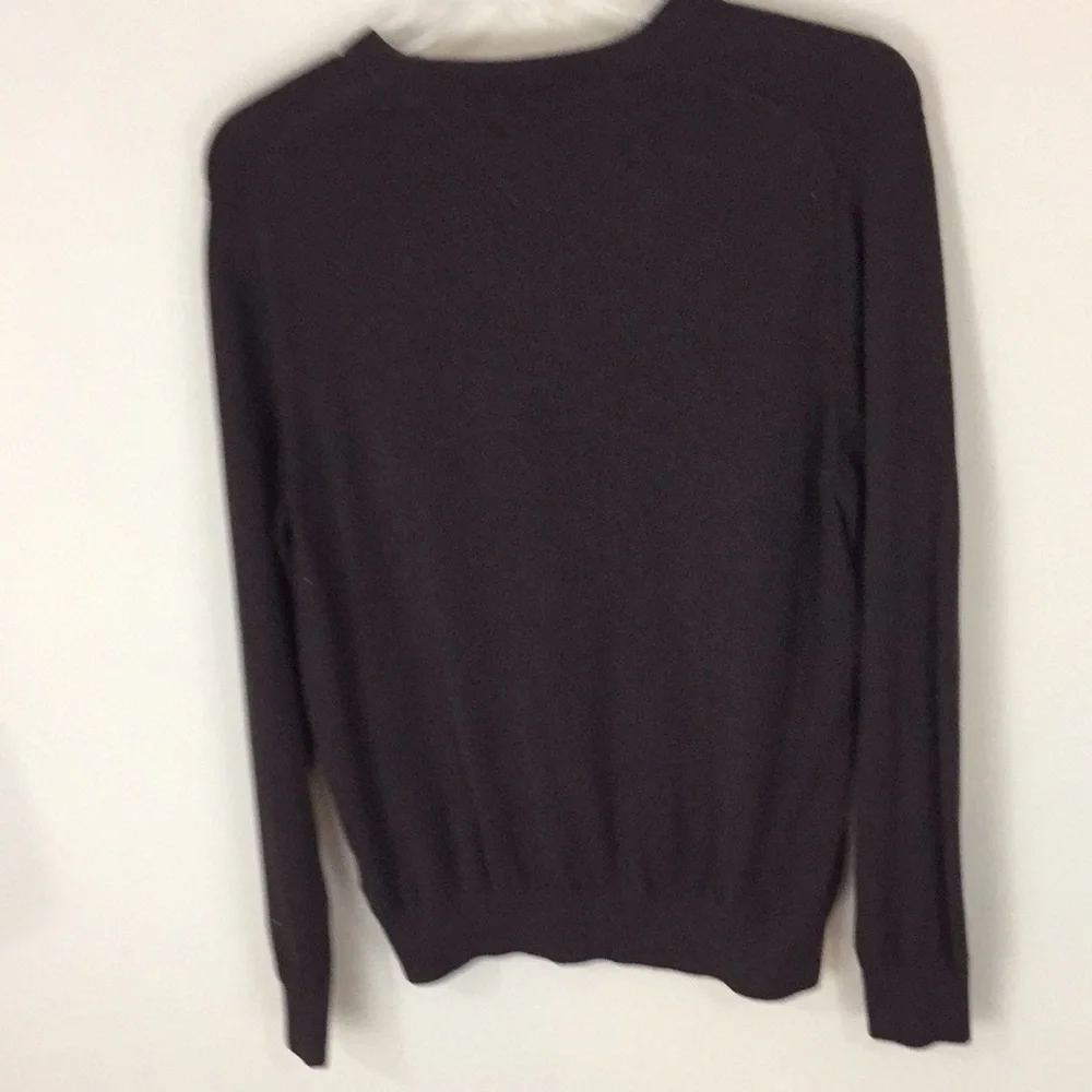 Tommy Hilfiger Brown V-neck Cotton Sweater Size Medium
